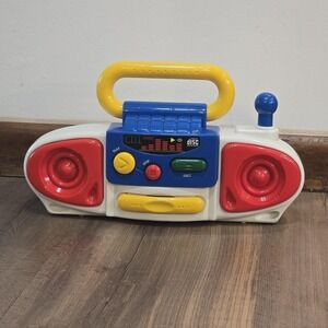 Vintage Unimax Kids Boom Box Radio CD Player Toy Red Blue Retro 1994 Non Working